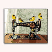 Bird Art Sewing Machine -  Paint by Numbers Kit for Adults -  Portrait By Numbers