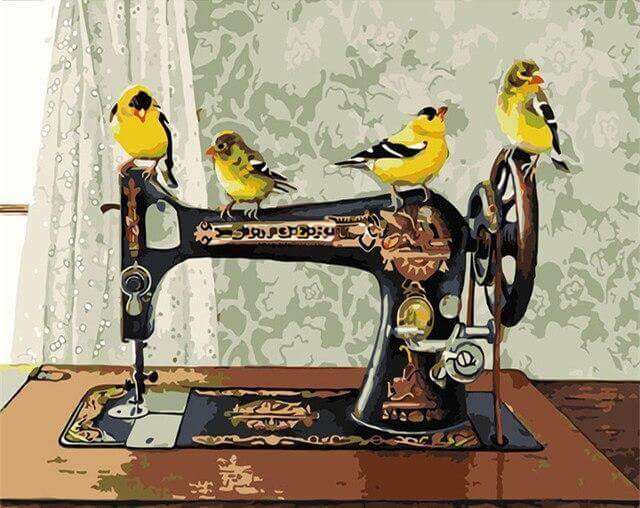 Bird Sewing Painting | Paint by Numbers | Portrait By Numbers