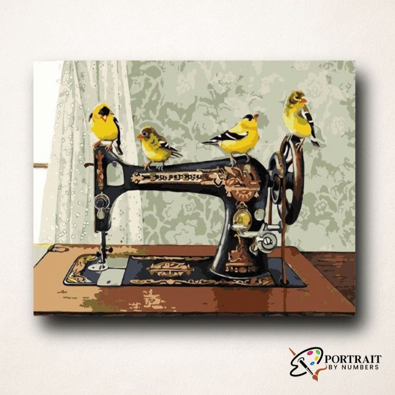 Bird Sewing Painting | Paint by Numbers | Portrait By Numbers