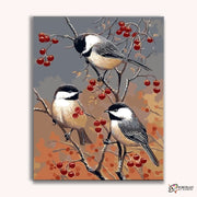 Birds & Red Fruits -  Paint by Numbers Kit for Adults -  Portrait By Numbers