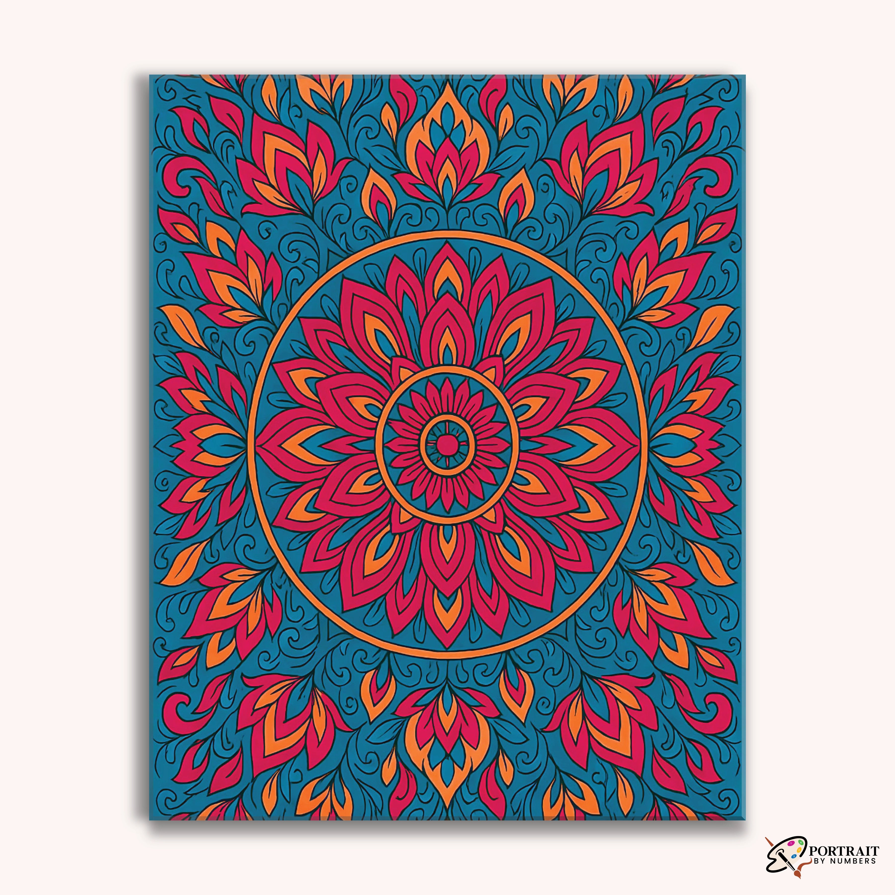Blazing Petals (Mandala) -  Paint by Numbers Kit for Adults -  Portrait By Numbers