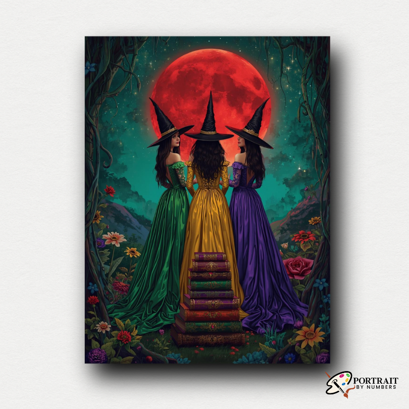 Blood Moon Coven -  Paint by numbers Kit -  Portrait By Numbers