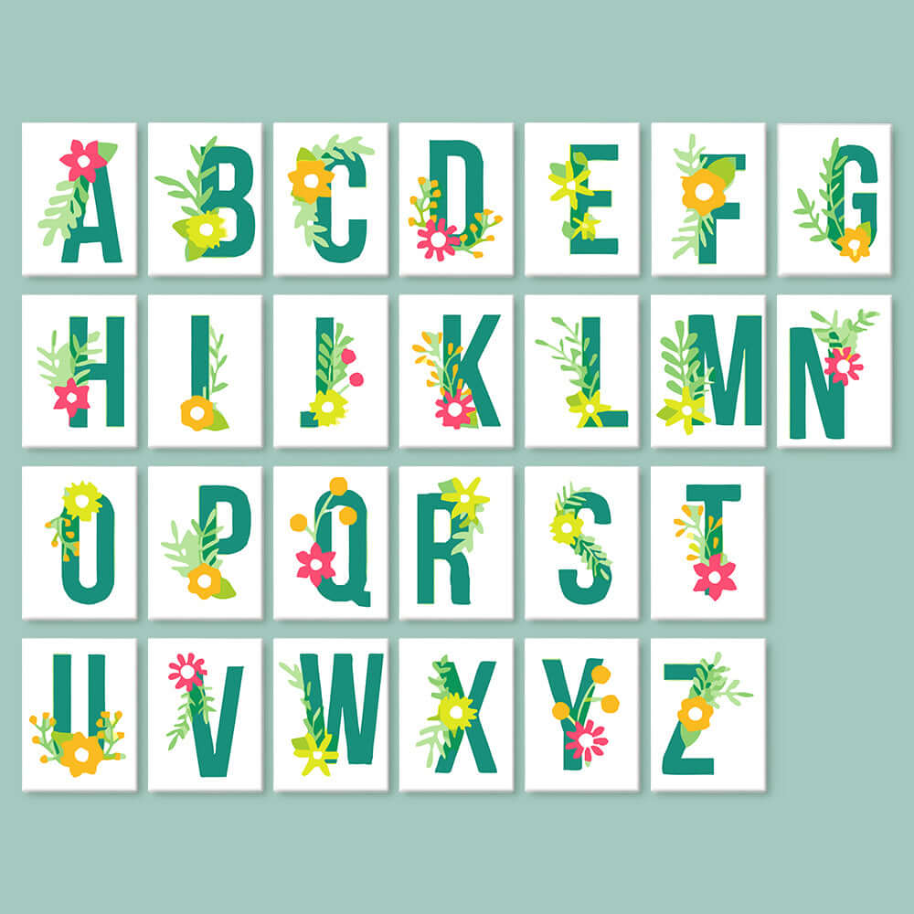 Bloom ABCs (Alphabet) -  Paint by numbers Kit -  Portrait By Numbers
