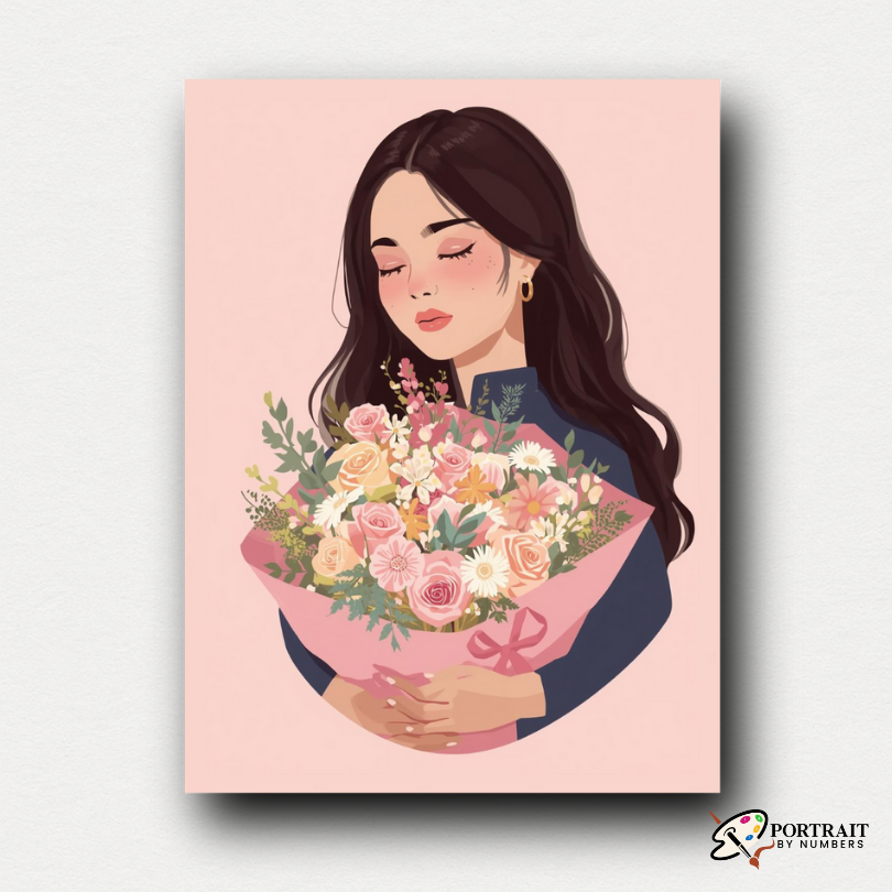 Blossom Embrace -  Paint by numbers -  Portrait By Numbers
