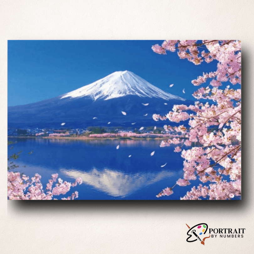 Blossom Lake View -  Paint by numbers -  Portrait By Numbers
