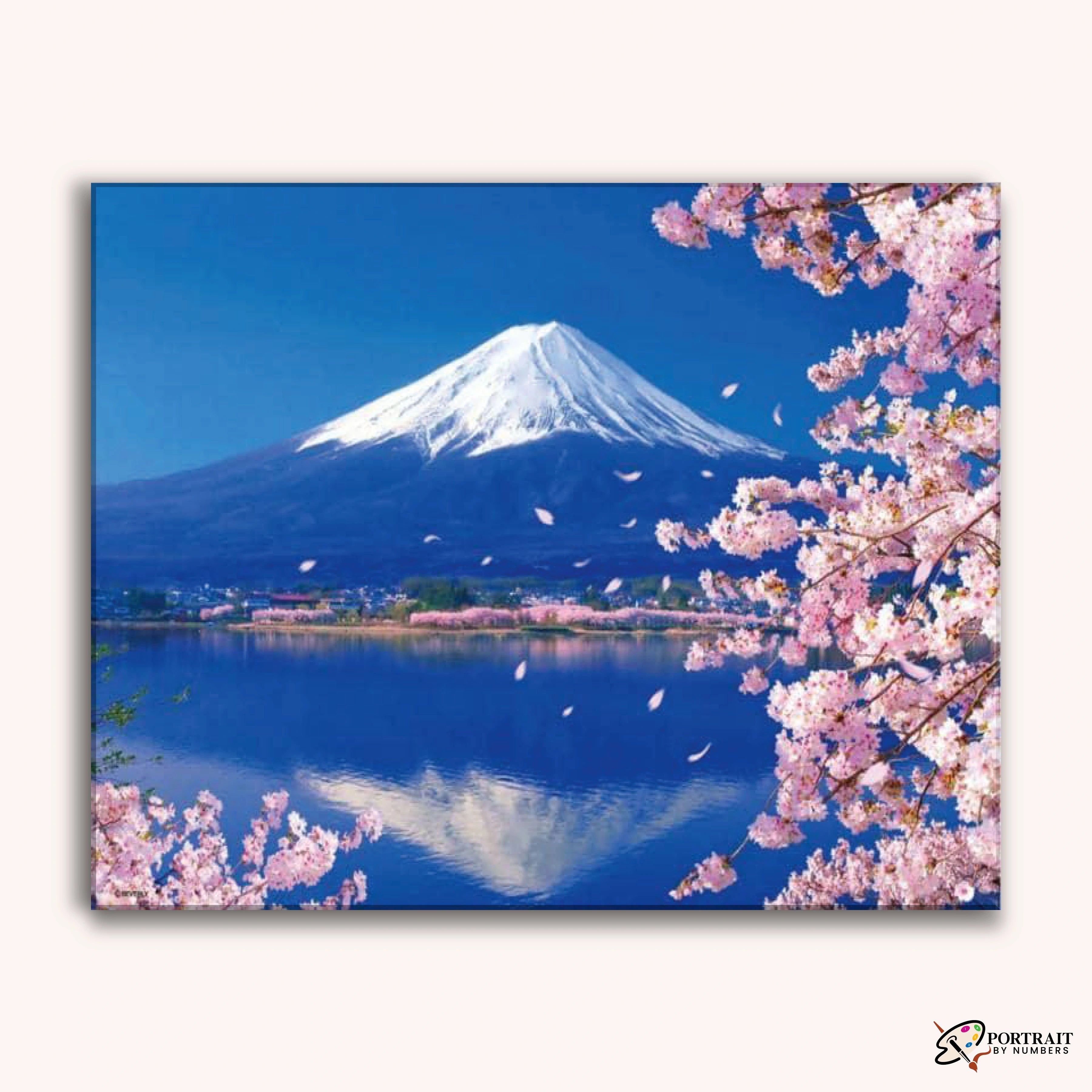 Blossom Lake View -  Paint by Numbers Kit for Adults -  Portrait By Numbers