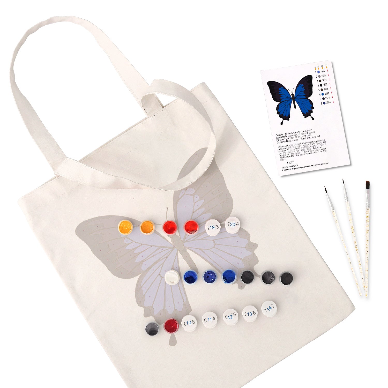 Blue Velvet Butterfly Bag -  Paint by Numbers Kit for Adults -  Portrait By Numbers
