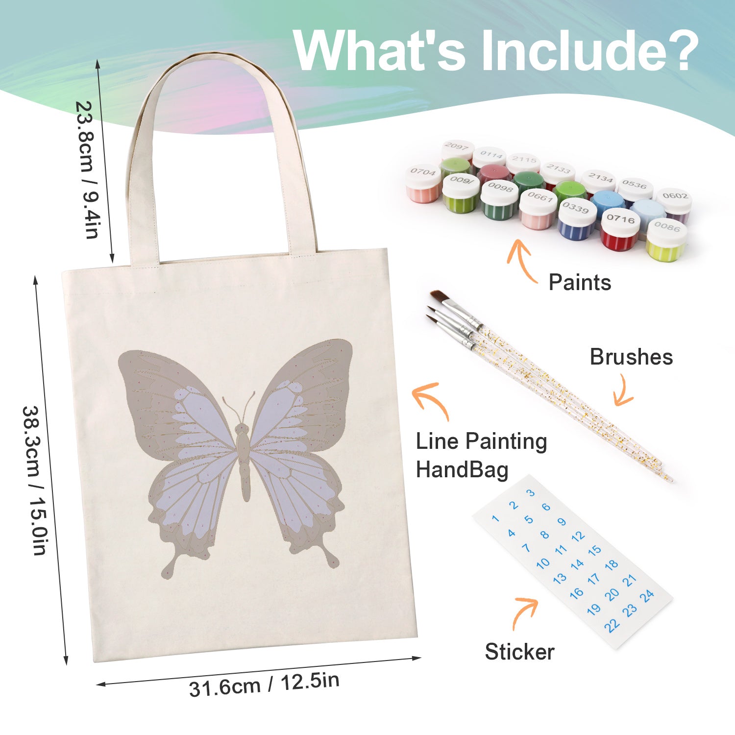 Blue Velvet Butterfly Bag -  Paint by Numbers Kit for Adults -  Portrait By Numbers