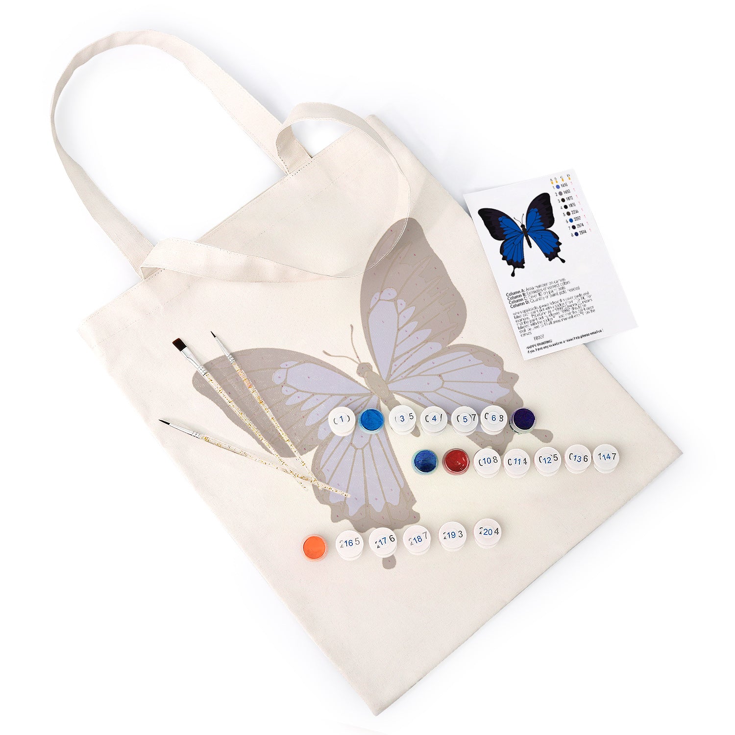 Blue Velvet Butterfly Bag -  Paint by Numbers Kit for Adults -  Portrait By Numbers