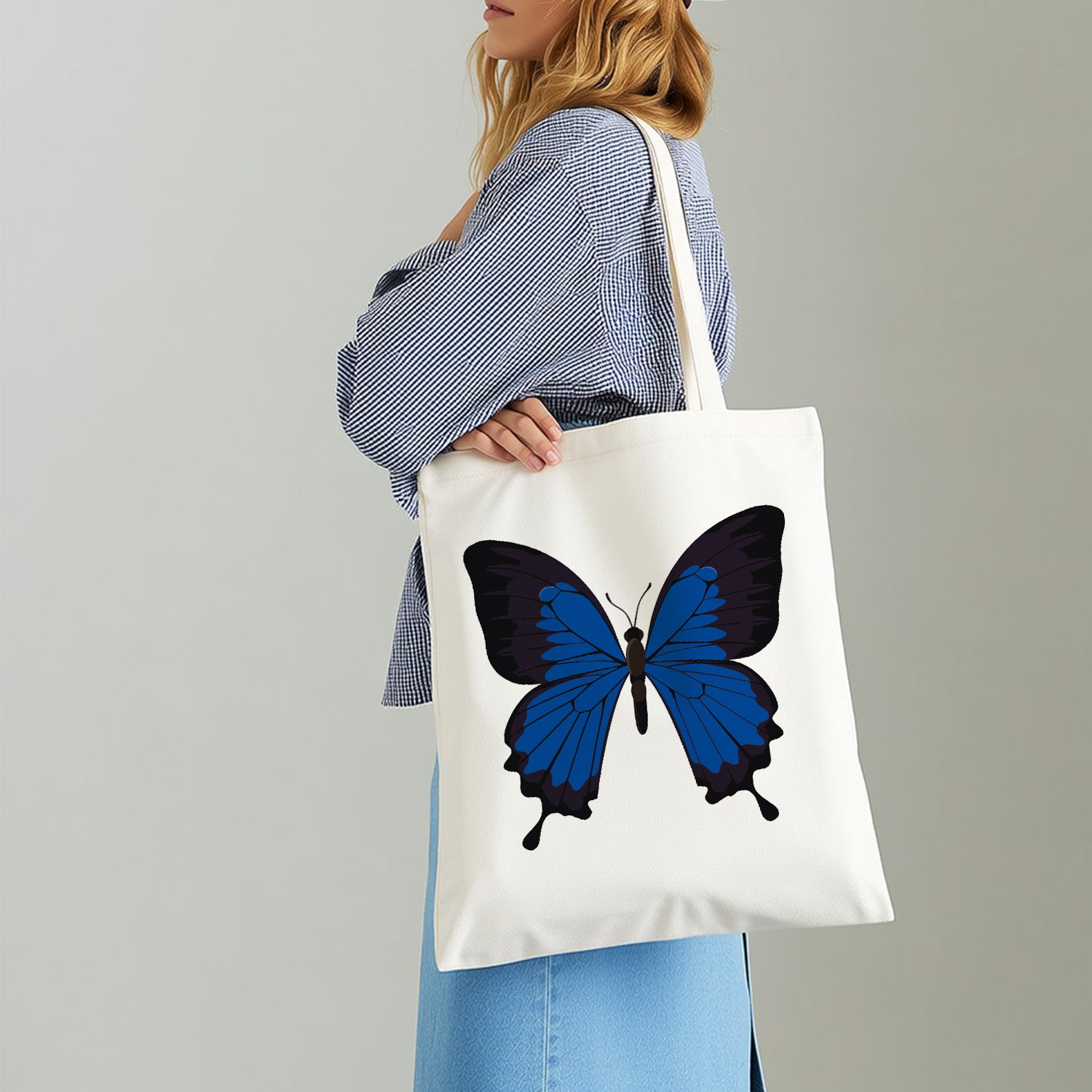 Blue Velvet Butterfly Bag -  Paint by Numbers Kit for Adults -  Portrait By Numbers