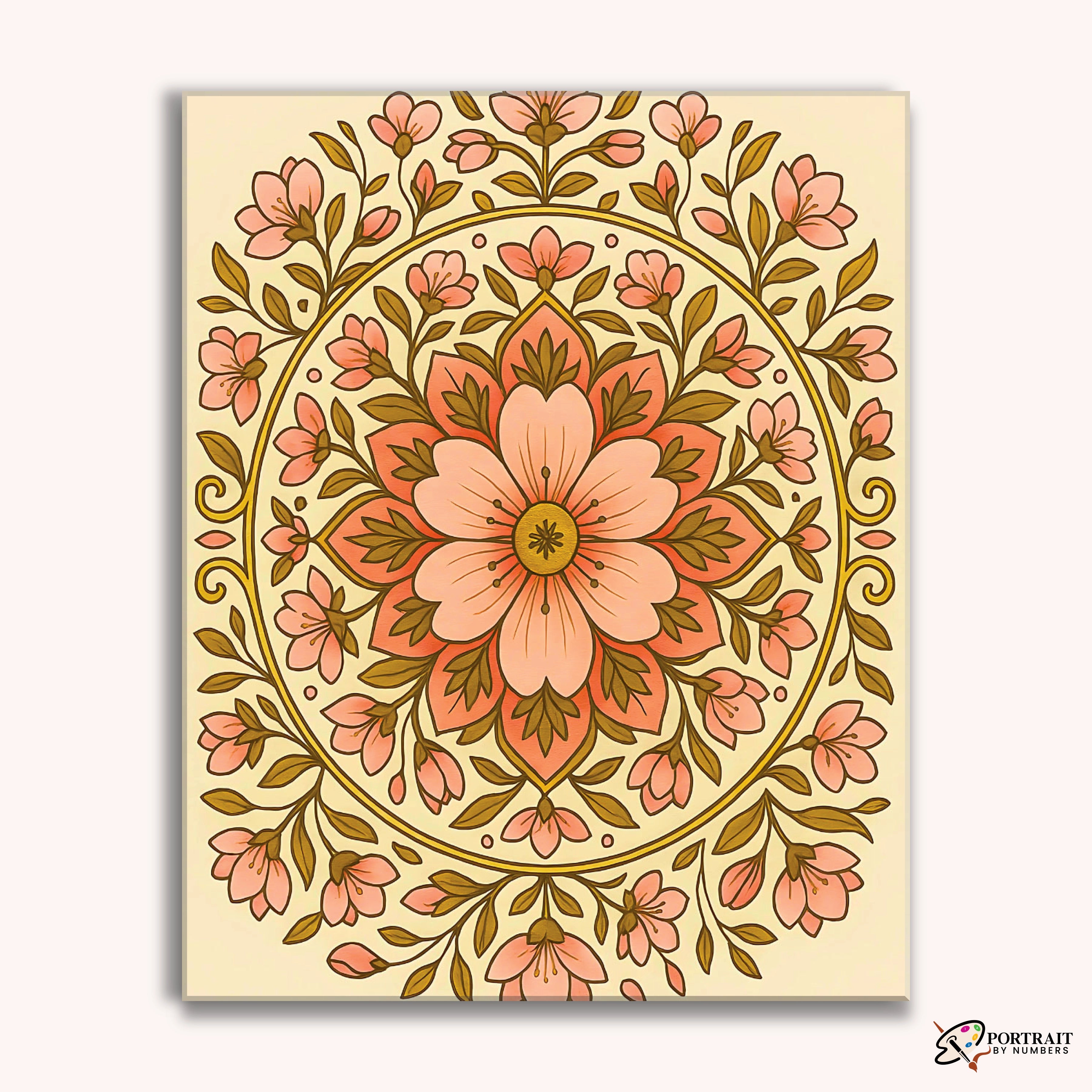 Blush Blossom (Mandala) -  Paint by Numbers Kit for Adults -  Portrait By Numbers