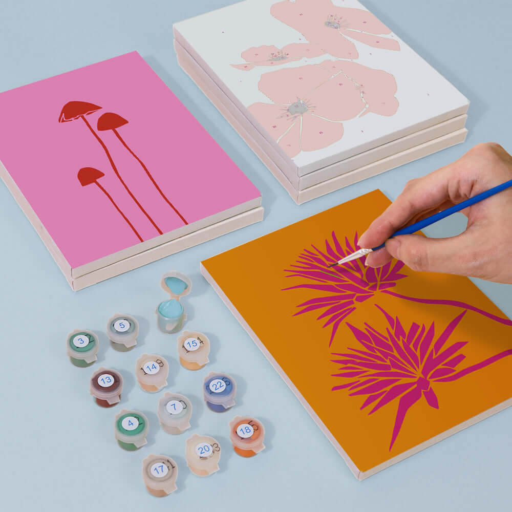 Blush Botanicals (Set of 6) -  Paint by numbers Kit -  Portrait By Numbers