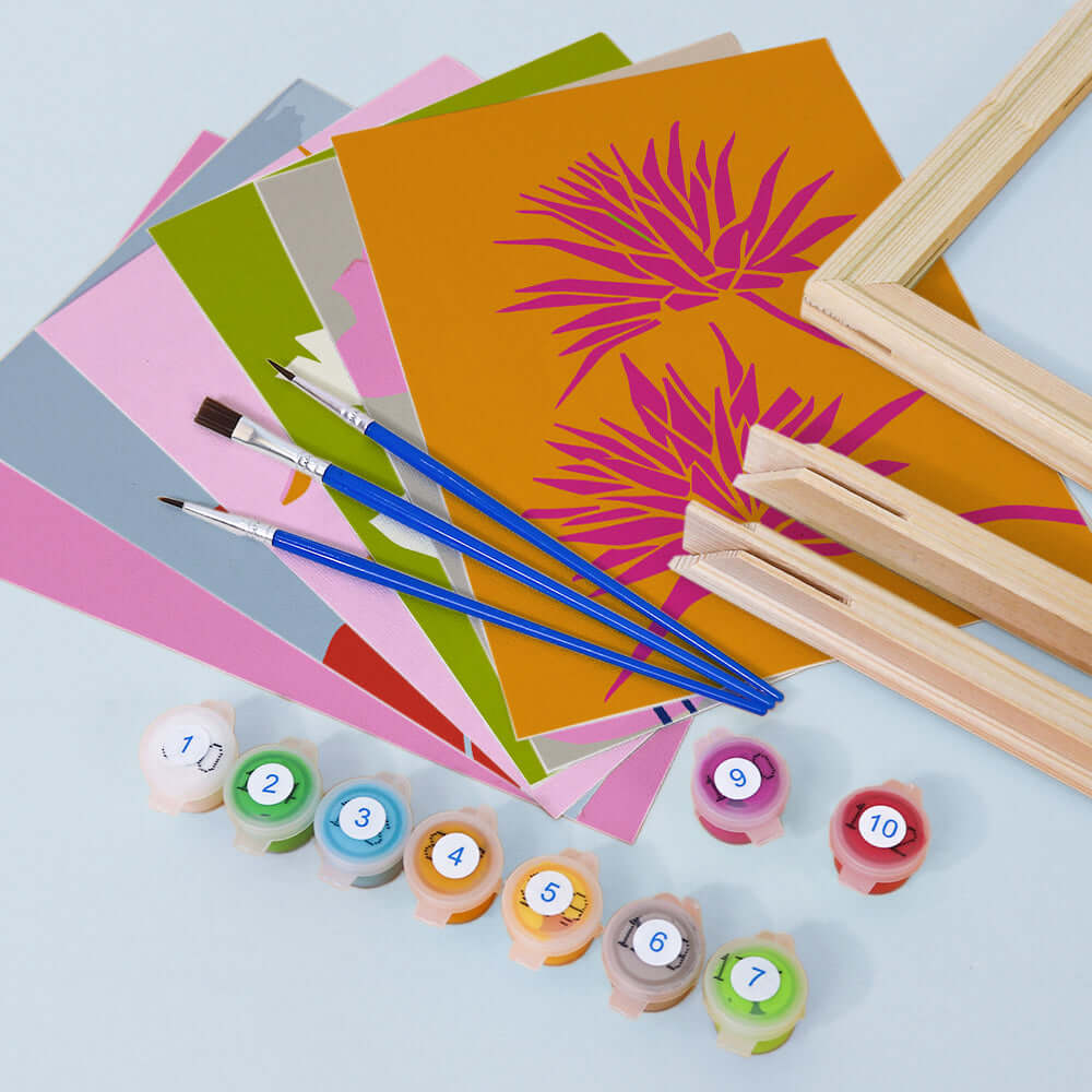 Blush Botanicals (Set of 6) -  Paint by numbers Kit -  Portrait By Numbers