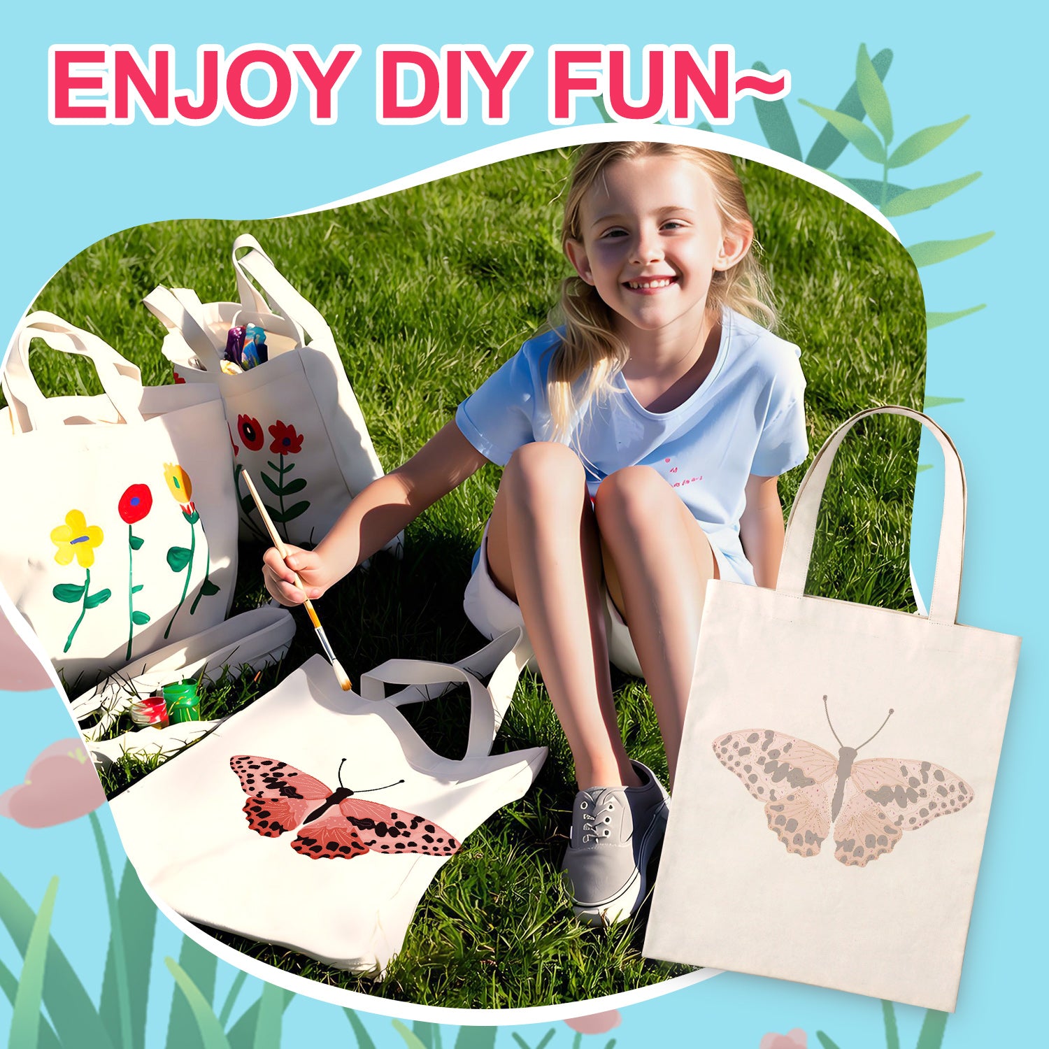 Blush Butterfly Bag -  Paint by Numbers Kit for Adults -  Portrait By Numbers