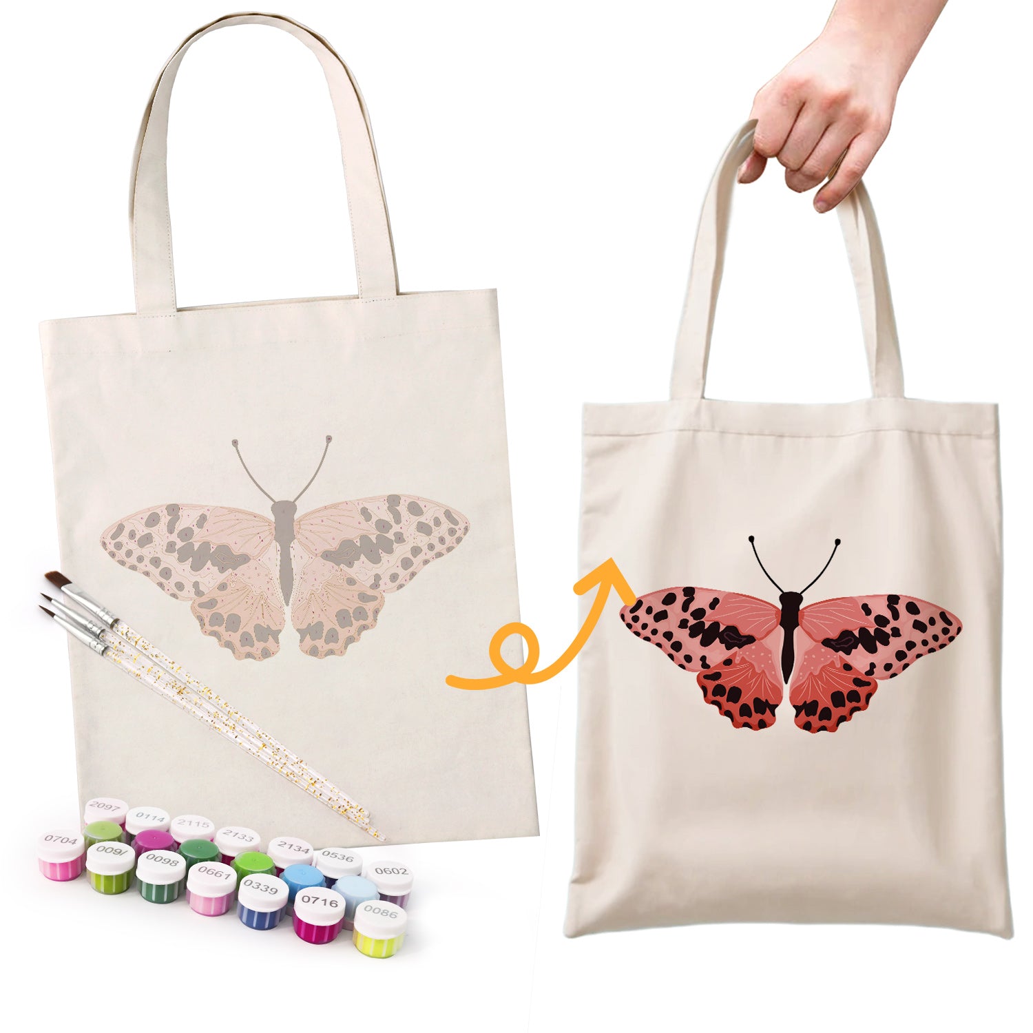 Blush Butterfly Bag -  Paint by Numbers Kit for Adults -  Portrait By Numbers