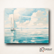 Boat in Blue -  Paint by numbers Kit -  Portrait By Numbers
