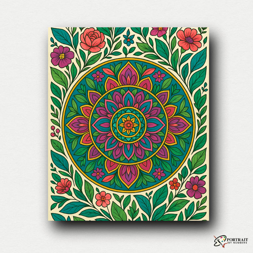 Botanic Spirit (Mandala) -  Paint by numbers Kit -  Portrait By Numbers