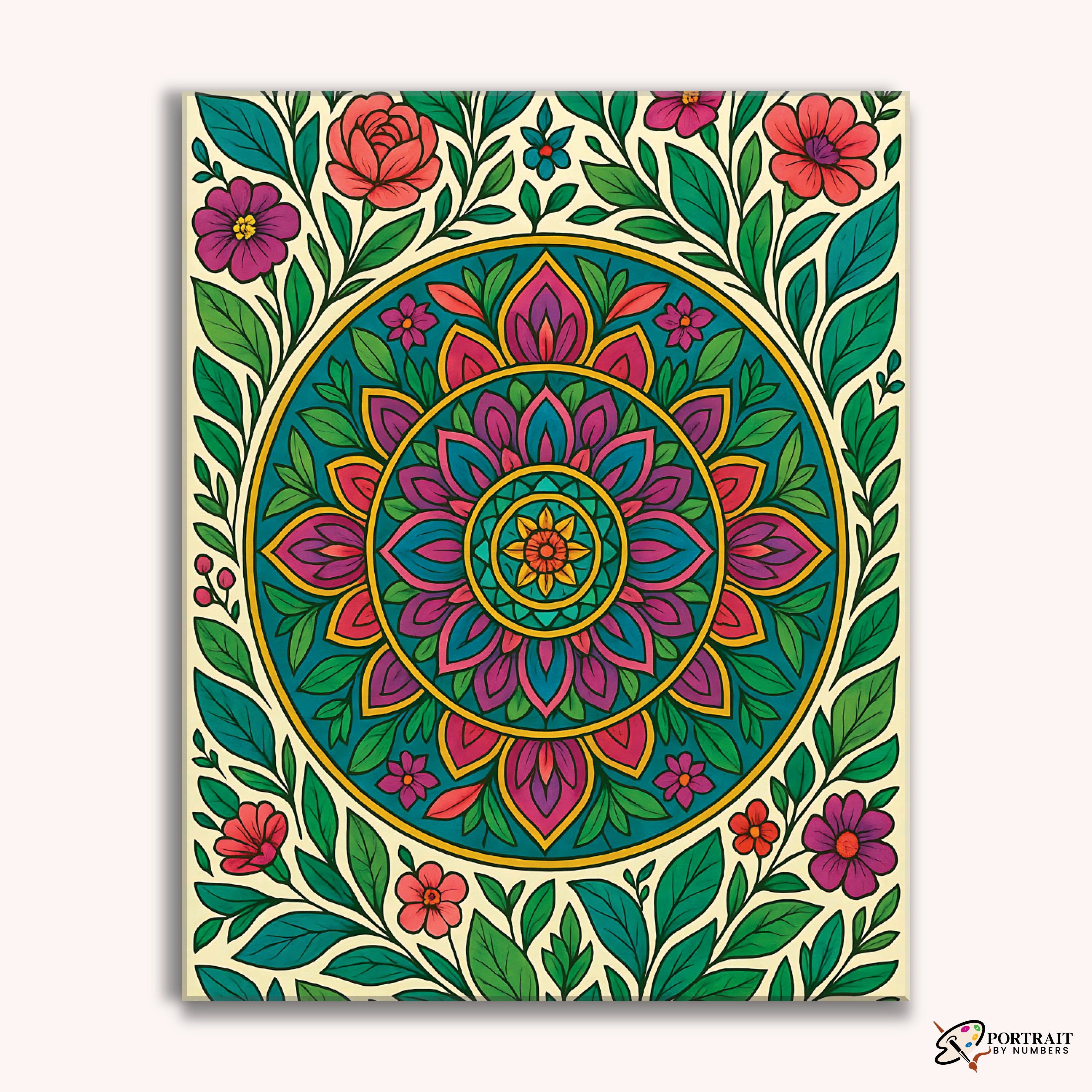Botanic Spirit (Mandala) -  Paint by Numbers Kit for Adults -  Portrait By Numbers