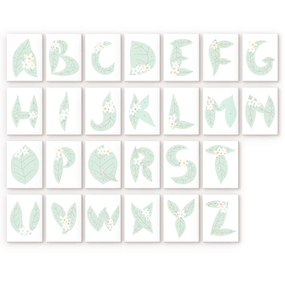 Botanical ABCs (Alphabet) -  Paint by numbers Kit -  Portrait By Numbers