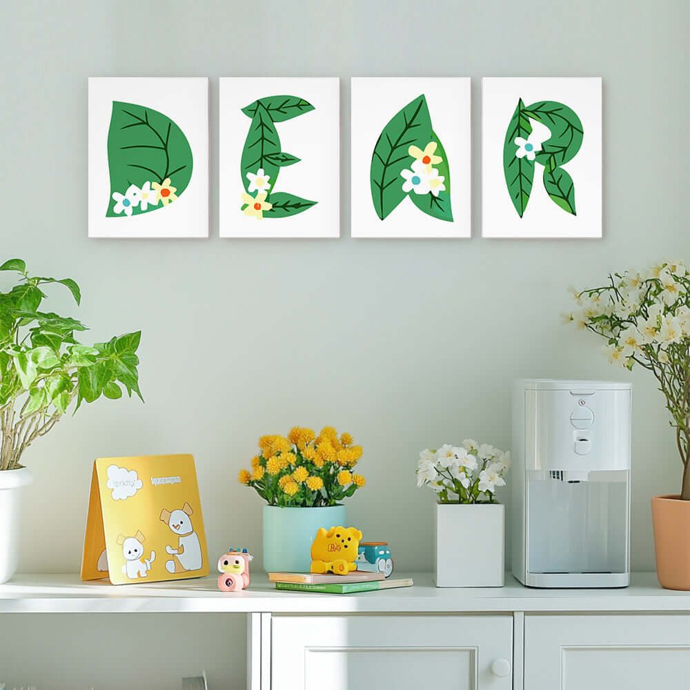 Botanical ABCs (Alphabet) -  Paint by numbers Kit -  Portrait By Numbers