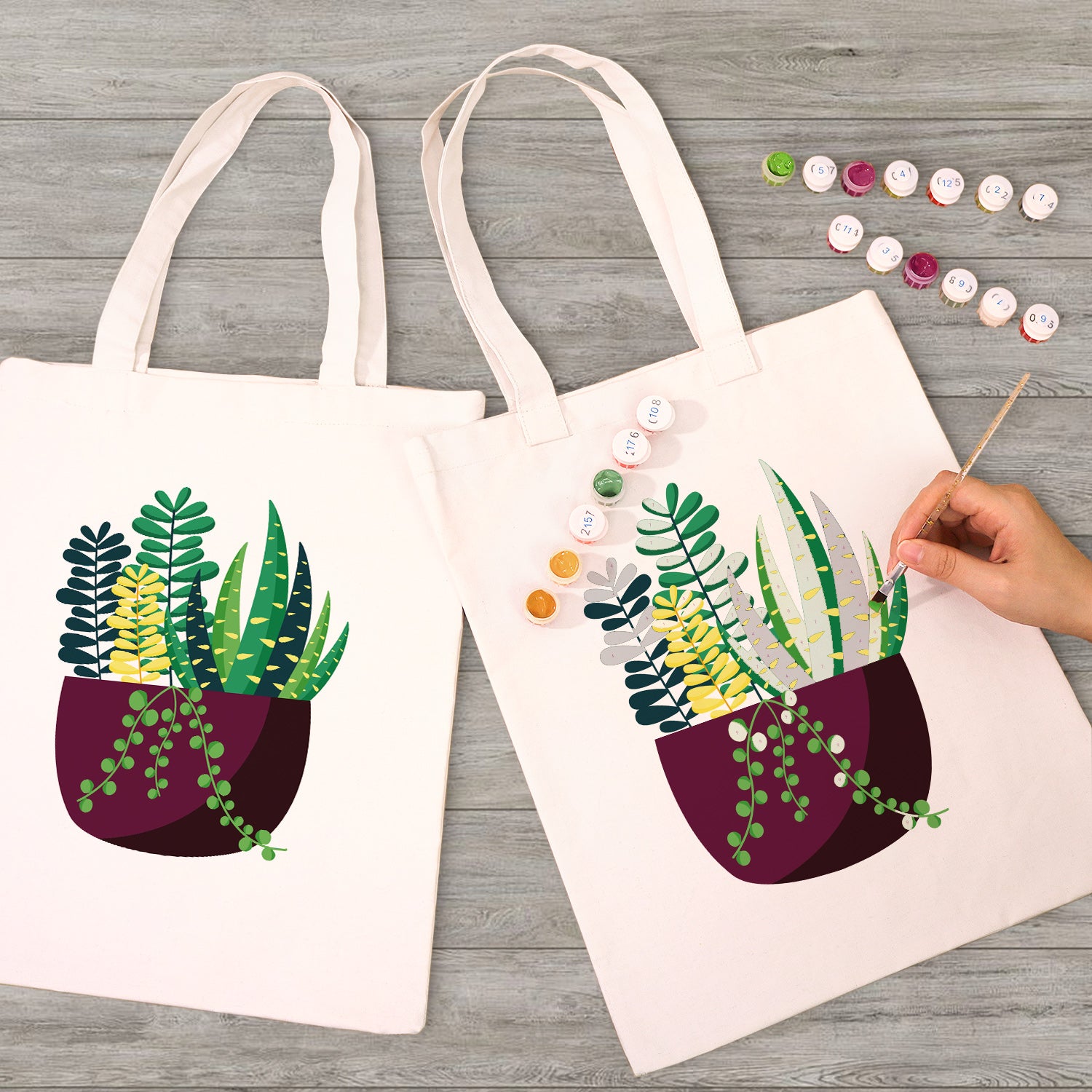 Botanical Bliss Bag -  Paint by Numbers Kit for Adults -  Portrait By Numbers
