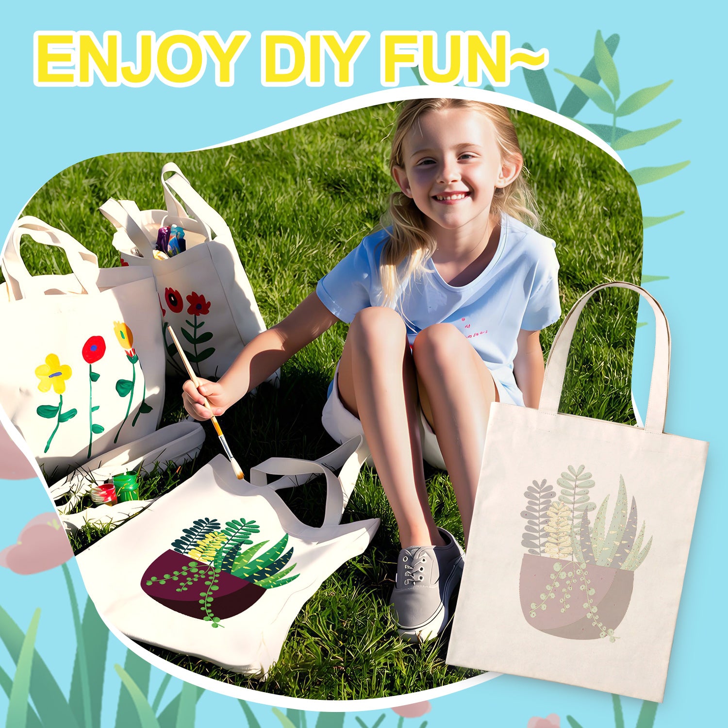 Botanical Bliss Bag -  Paint by Numbers Kit for Adults -  Portrait By Numbers