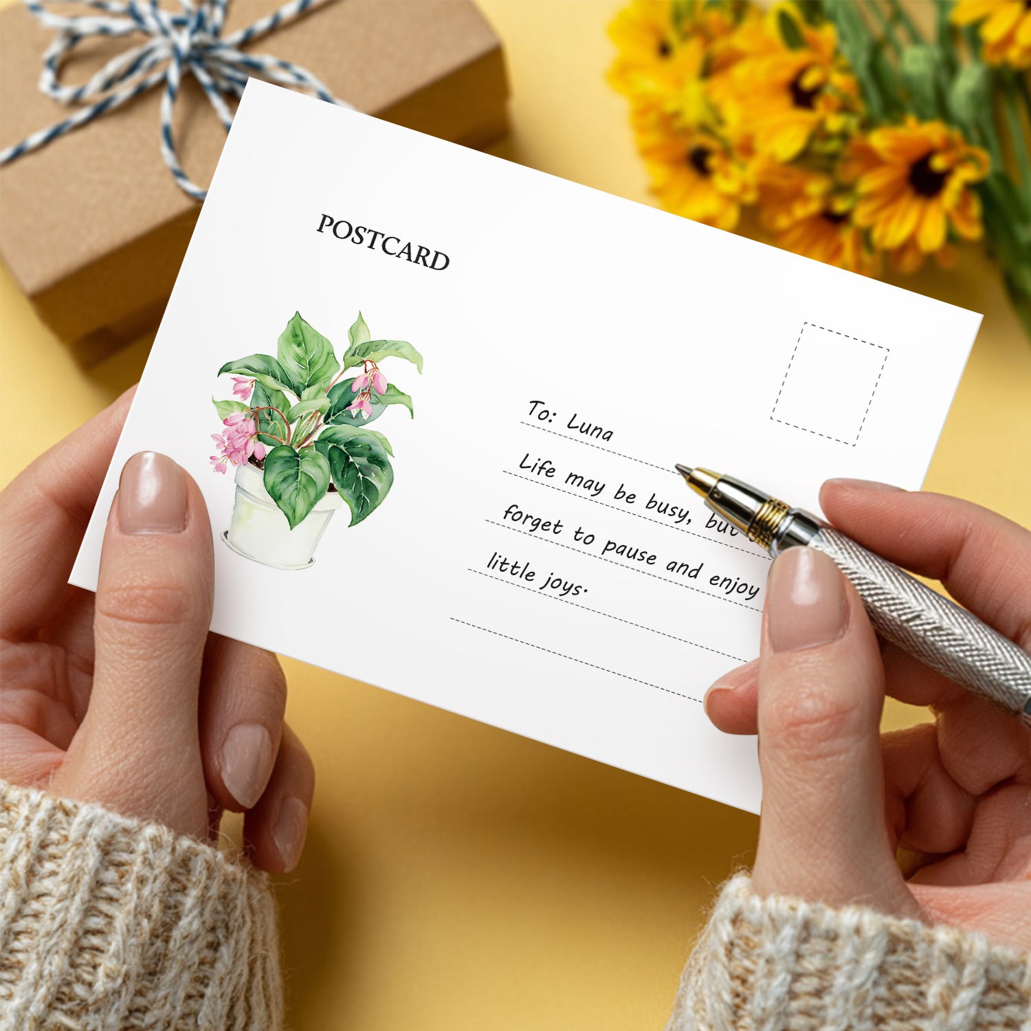 Botanical Whispers Poster Cards Set -  Paint by Numbers Kit for Adults -  Portrait By Numbers