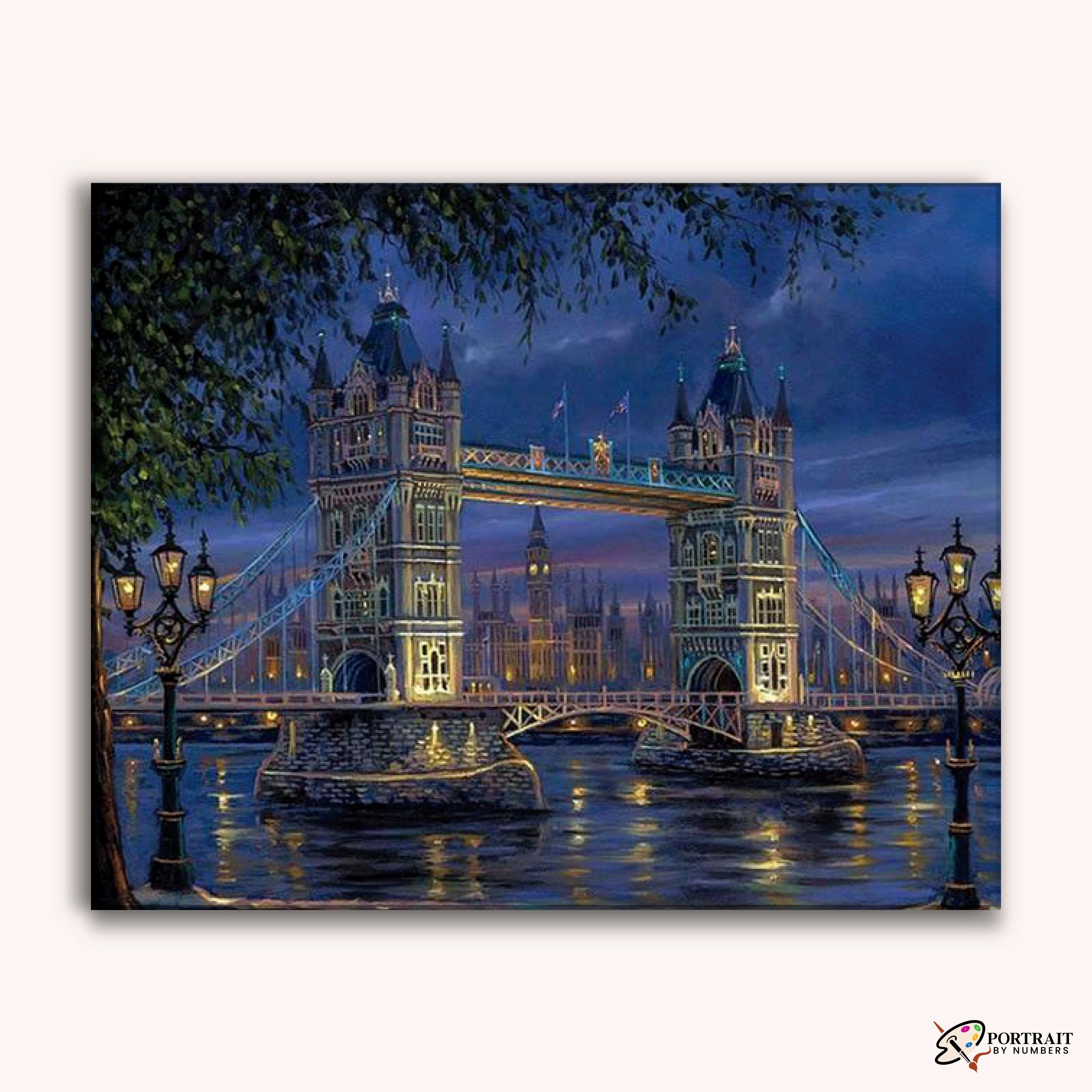 Bridge Of London Night -  Paint by Numbers Kit for Adults -  Portrait By Numbers