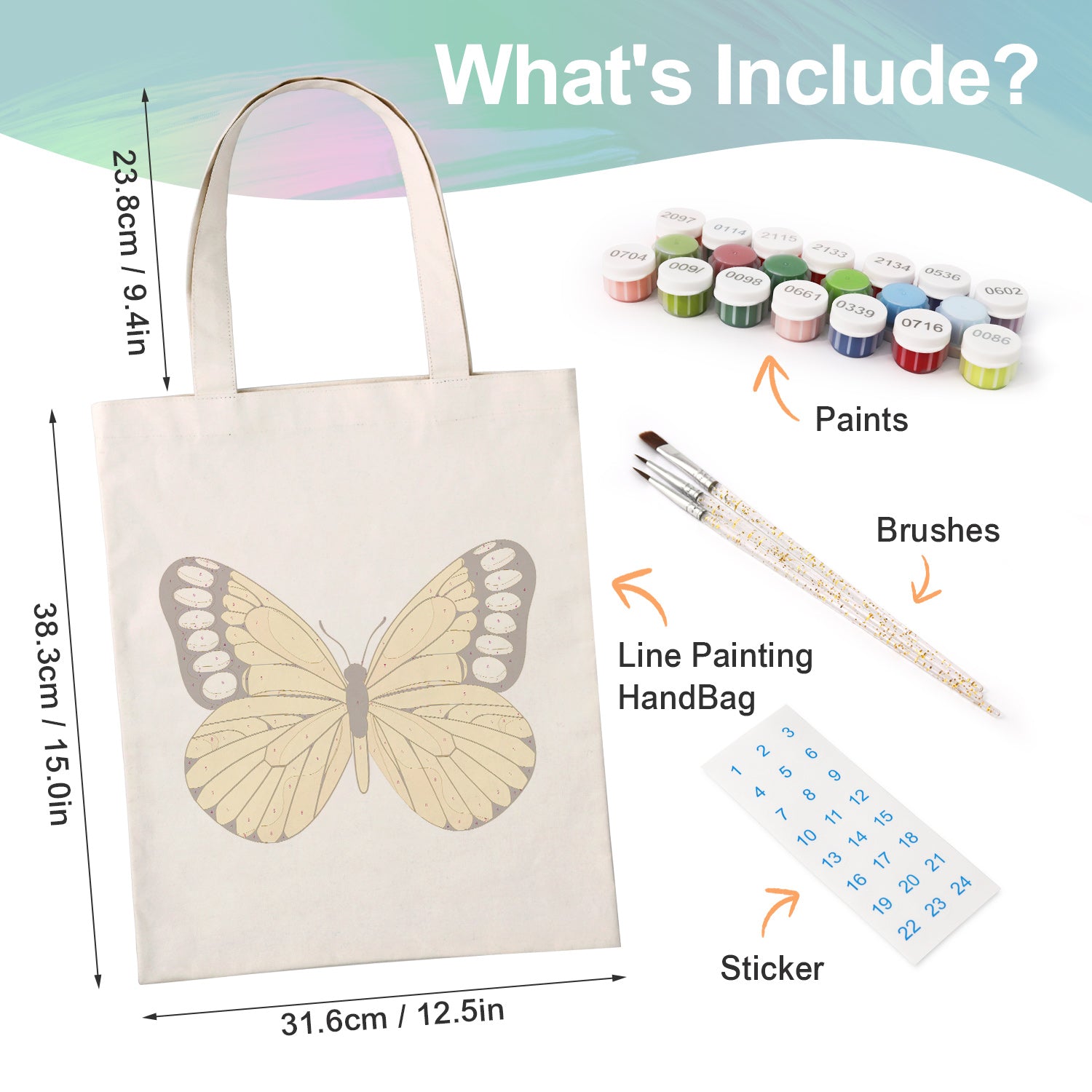 Bright Wings Bag -  Paint by Numbers Kit for Adults -  Portrait By Numbers