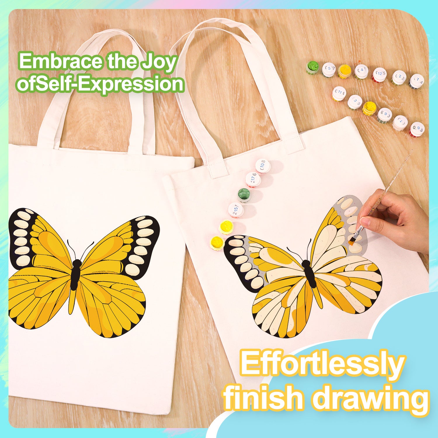 Bright Wings Bag -  Paint by Numbers Kit for Adults -  Portrait By Numbers