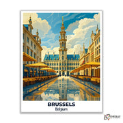 Brussels Travel Poster -  Paint by Numbers Kit for Adults -  Portrait By Numbers