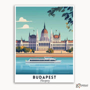Budapest - Travel Poster -  Paint by Numbers Kit for Adults -  Portrait By Numbers