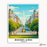 Buenos Aires - Travel Poster -  Paint by Numbers Kit for Adults -  Portrait By Numbers