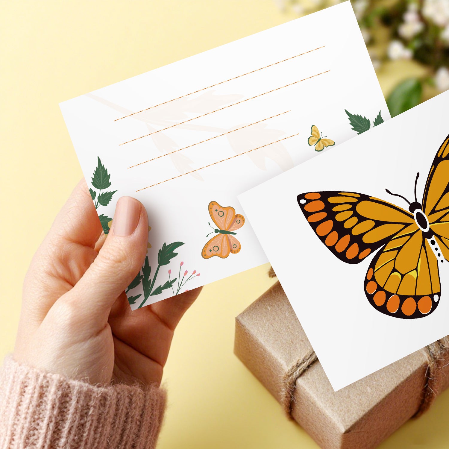 Butterfly Garden Poster Cards Set -  Paint by Numbers Kit for Adults -  Portrait By Numbers