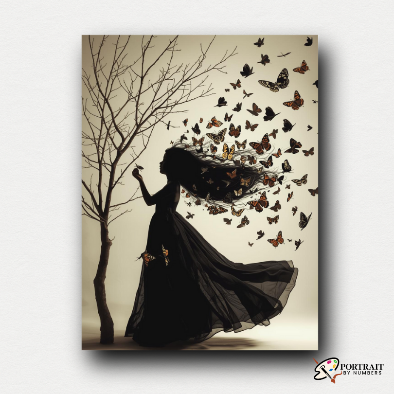 Butterfly Whisper -  Paint by numbers Kit -  Portrait By Numbers