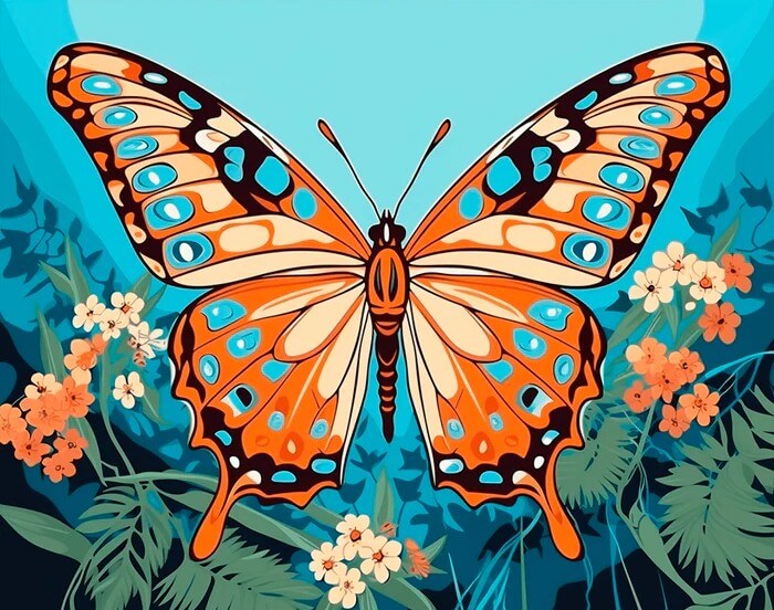 Butterfly Canvas Painting | Butterfly Painting | Portrait By Numbers