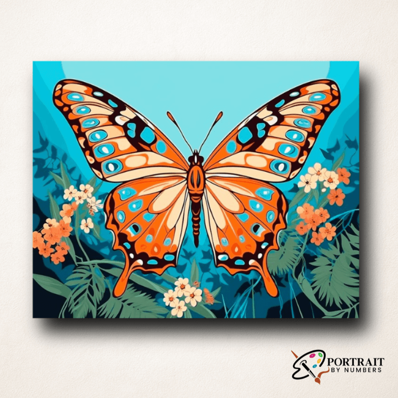 Butterfly Canvas Painting | Butterfly Painting | Portrait By Numbers
