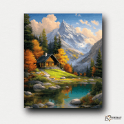 Cabin by the Crystal Lake -  Paint by numbers -  Portrait By Numbers