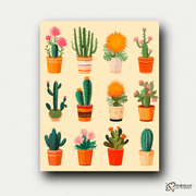 Cacti Collection -  Paint by Numbers Kit for Adults -  Portrait By Numbers