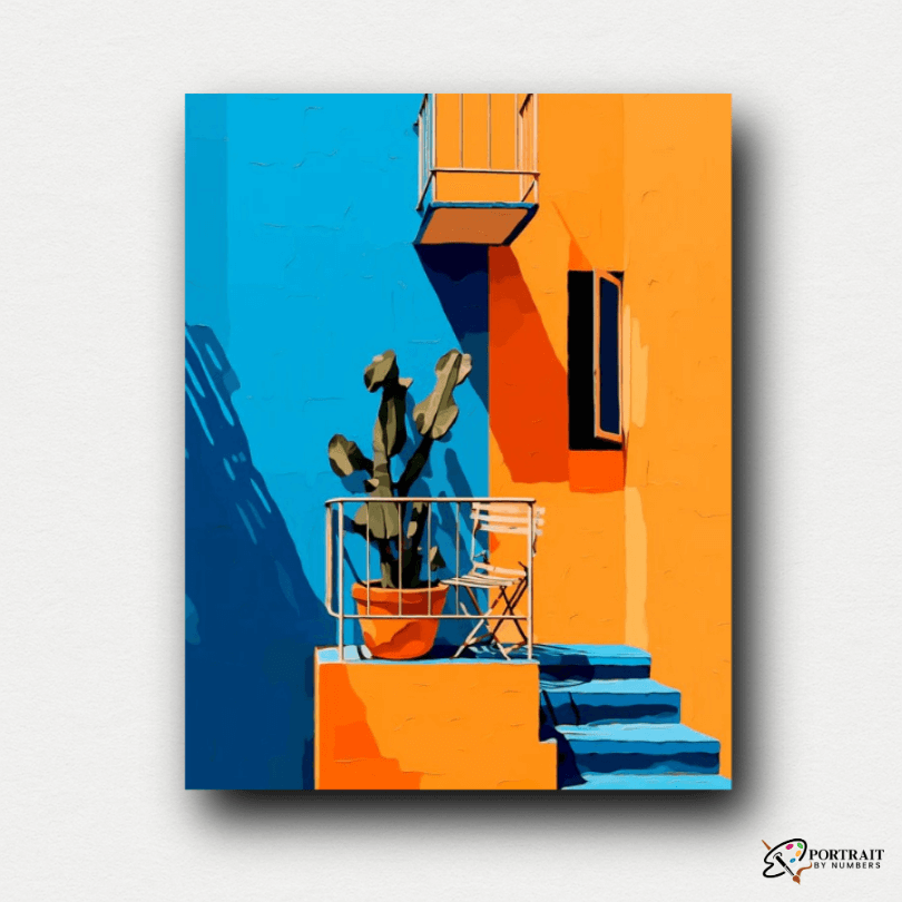Cactus Balcony -  Paint by numbers -  Portrait By Numbers