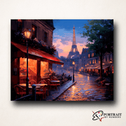 Calm Streets of Paris -  Paint by Numbers Kit for Adults -  Portrait By Numbers
