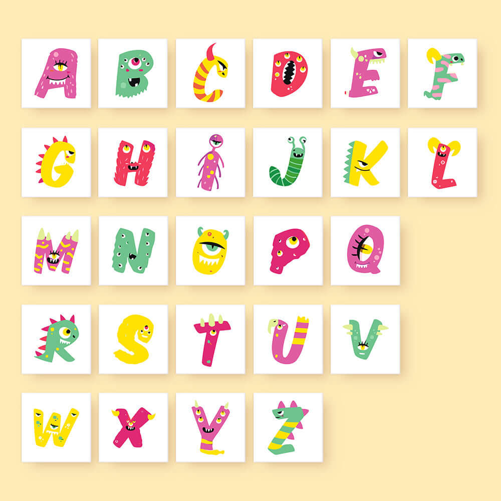 Candy Monsters ABCs (Alphabet) -  Paint by numbers Kit -  Portrait By Numbers