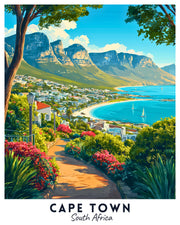 Cape Town - Travel Poster -  Paint by Numbers Kit for Adults -  Portrait By Numbers