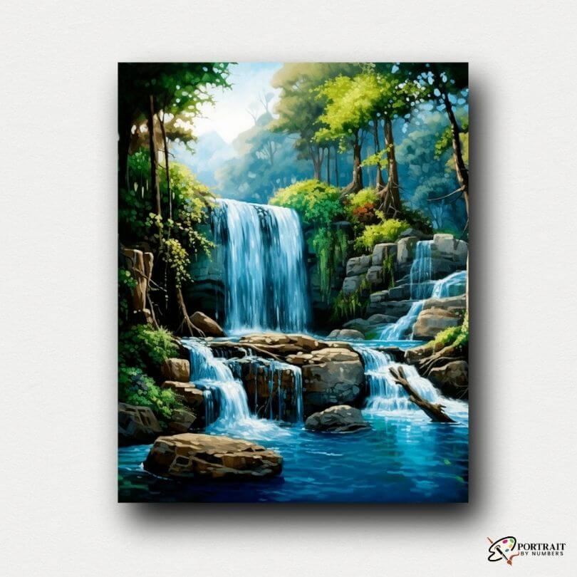 Cascade Haven -  Paint by numbers -  Portrait By Numbers