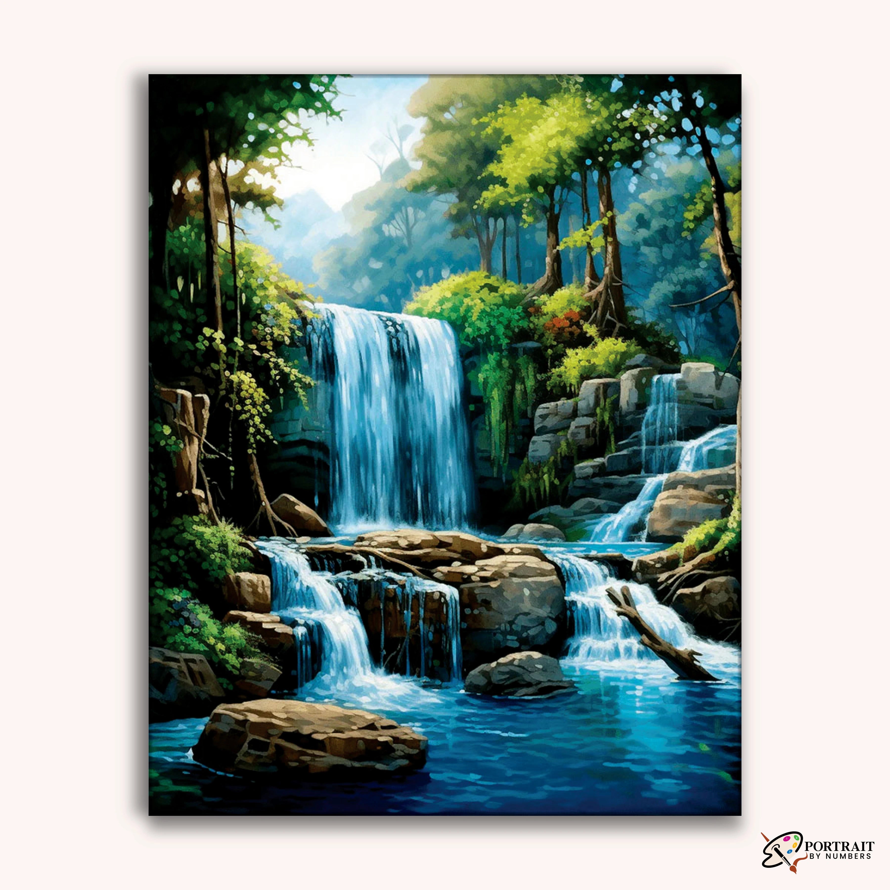 Cascade Haven -  Paint by Numbers Kit for Adults -  Portrait By Numbers