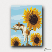 Cat Sleeping on Sunflower -  Paint by Numbers Kit for Adults -  Portrait By Numbers
