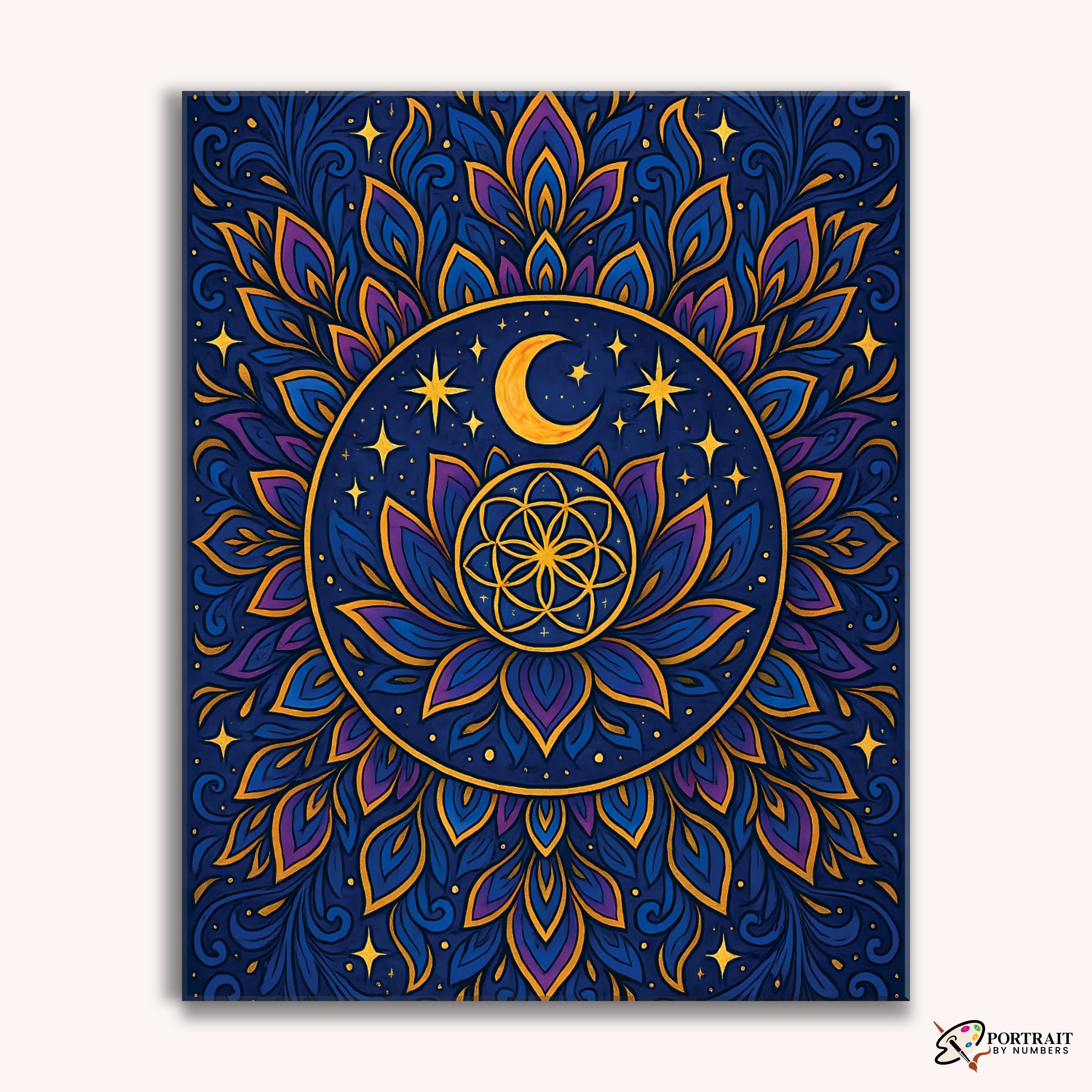 Celestial Bloom (Mandala) -  Paint by Numbers Kit for Adults -  Portrait By Numbers