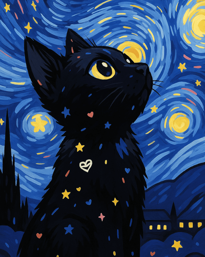 Celestial Cat -  Paint by numbers -  Portrait By Numbers