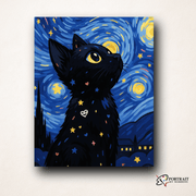 Celestial Cat -  Paint by numbers -  Portrait By Numbers