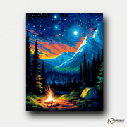 Celestial Mountainscape -  Paint by Numbers Kit for Adults -  Portrait By Numbers